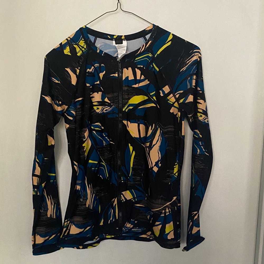 Volcom Dynamic Black and Blue Long Sleeve Rash gaurd